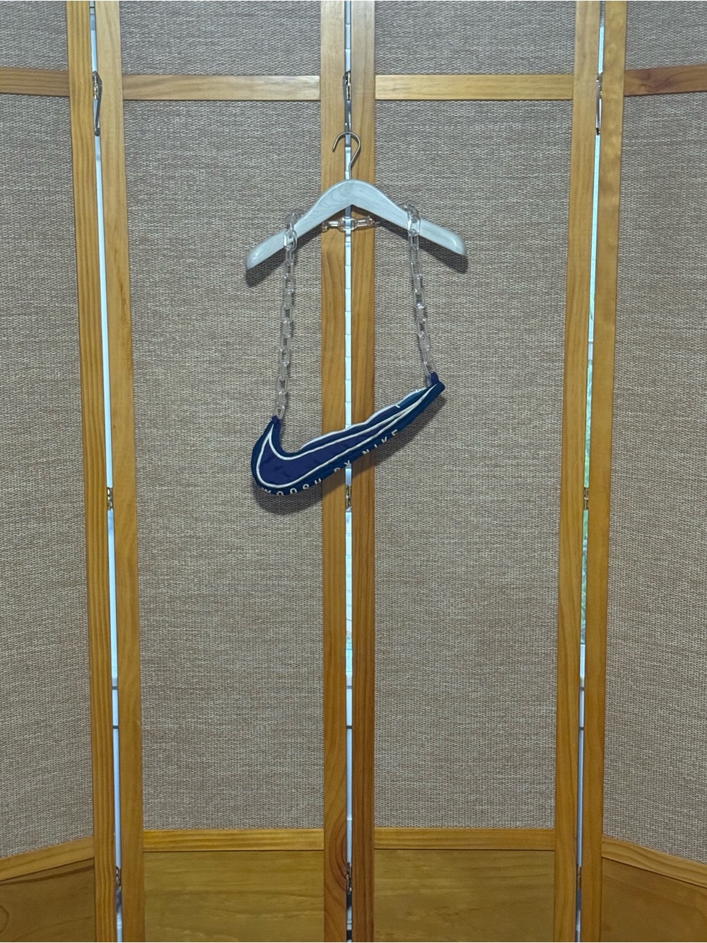 Nike Navy and White Swoosh Pendant Crossbody